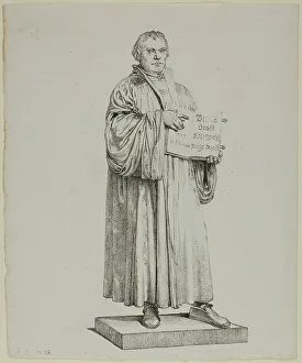 Brother Martin Prints: Luther's Statue in Wittenberg, 1822. Creator: Johann Gottfried Schadow