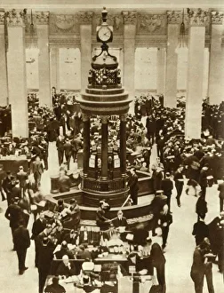 Office Gallery: The Lutine Bell in the Underwriting Room at Lloyds of London, 1933, (1935). Creator: Unknown