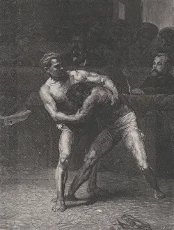 Wrestlers Prints: Lutteurs (The Wrestlers), from Le Monde Illustre, May 22, 1875