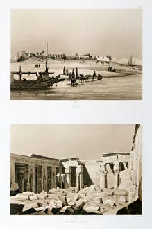 Hector Prints: Luxor and Medinet Habu, Egypt, 1841. Artist: Hector Horeau