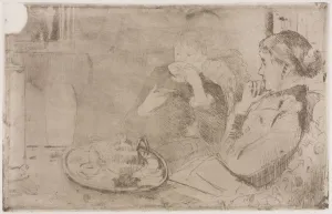 1844 1926 Prints: Lydia and her Mother at Tea, c. 1880. Creator: Mary Cassatt (American, 1844-1926)
