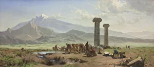 Caravan Prints: The Lydian Plain near Sardis, Asia Minor (Turkey), 1878. Creator: Harald Jerichau