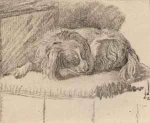 Mieris Frans Van Prints: Lying Dog, 1777. Creator: Cornelis Brouwer