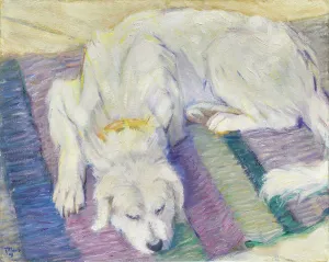Franz 1880 1916 Prints: Lying dog (Dog Portrait of Russi'), 1909. Creator: Marc; Franz (1880-1916)