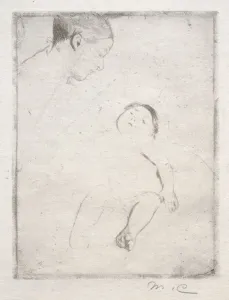 1844 1926 Prints: Bill Lying on his Mothers Lap, c. 1889. Creator: Mary Cassatt (American, 1844-1926)