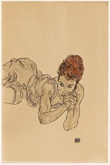 Lying woman, 1917. Creator: Schiele, Egon (1890-1918)