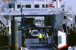 Car Ferry Prints: Lymington Car Ferry bound for Yarmouth, Isle of Wight, 2000