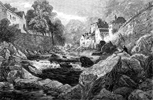 Lynmouth Devon England Uk Prints: Lynmouth, North Devon - painted by J