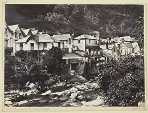 Lynmouth Devon England Uk Prints: Lynmouth, Riverside Cottages, 1860 / 94. Creator: Francis Bedford