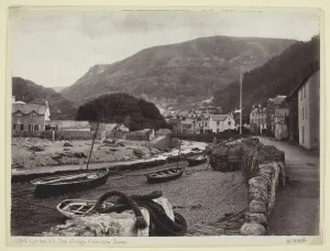 Fishing Village Gallery: Lynmouth, The Village from the Quay, 1860 / 94. Creator: Francis Bedford