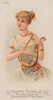 Schumacher And Prints: Lyre, from the Musical Instruments series (N82) for Duke brand cigarettes, 1888. 1888