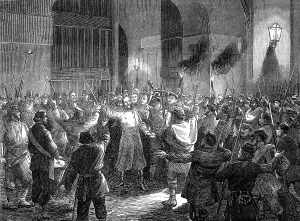 Revolutionaries Prints: M. Flourens released from prison by the insurgents in Paris, 1871. Creator: JML Ralston