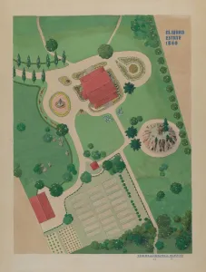 Birds Eye View Gallery: M. Ward Estate, c. 1936. Creator: Helen Miller
