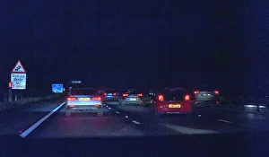 Roads Prints: M27 motorway during evening rush-hour 2018. Creator: Unknown