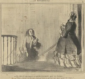 Vases Prints: Ma chére, je vous apporte une potiche... 19th century. Creator: Honore Daumier
