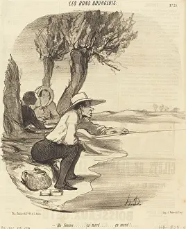 Relaxation Prints: Ma femme... ca mord... ca mord!, 1846. Creator: Honore Daumier