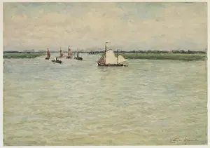View To Land Prints: The Maas off Dordrecht (recto), c1860-1920. Creator: Carel Nicolaas Storm