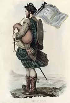 Basket Hilted Sword Gallery: Mac Cruimin, from The Clans of the Scottish Highlands, pub. 1845 (colour lithograph)