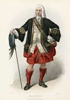 Belted Plaid Gallery: Mac Intoch, from The Clans of the Scottish Highlands, pub. 1845 (colour lithograph)
