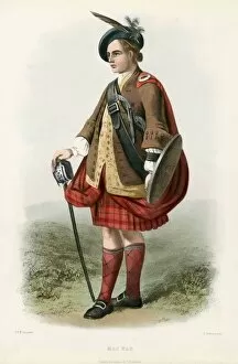 Basket Hilted Sword Gallery: Mac Nab, from The Clans of the Scottish Highlands, pub. 1845 (colour lithograph)
