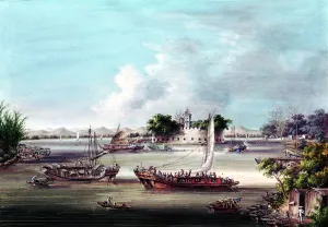 Macao Prints: Macao Fort, Canton River, China