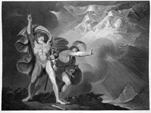 Macbeth Prints: Macbeth and Banquo encounter the three witches on the heath, 1805. Artist: John Boydell
