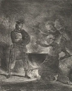 Macbeth Consulting the Witches, 1825. 1825. Creator: Eugene Delacroix