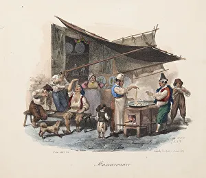 1839 Prints: Maccaronaro (Macaroni Vendor). From Scene di vita e costumi napoletani