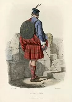 Belted Plaid Gallery: Macgillivray, from The Clans of the Scottish Highlands, pub. 1845 (colour lithograph)