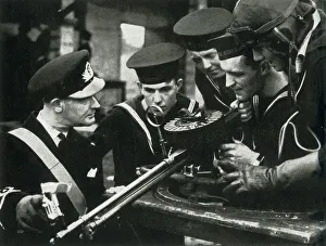 Training Centre Prints: Machine-gun instruction, Fleet Air Arm, c1943. Creator: Unknown