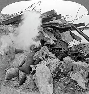 Machine gun nest, Poelcappelle, Belgium, World War I, 1914-1918. Artist: Realistic Travels Publishers