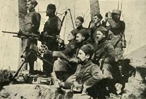 Zouave Gallery: Machine-gun section of Zouaves, First World War, 1915, (c1920). Creator: Unknown