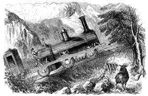 Slopes Prints: Machine locomotive with a snail, invented by engineer Grassi, to climb steep slopes