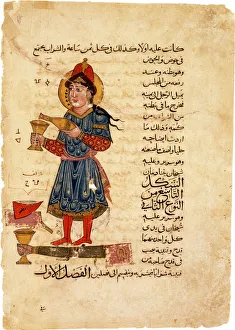 Sciencist Prints: Machine Pouring Wine. (From: The Book of Knowledge of Ingenious Mechanical Devices by Al-Jazari)