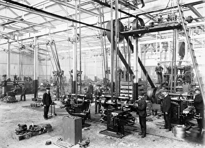 Factory Worker Prints: Machine shop in the Argyll car factory, Glasgow, c1899-c1930