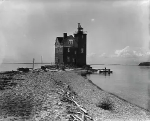 Transparency Prints: Mackinac Island from Round Island, c1899. Creator: Unknown