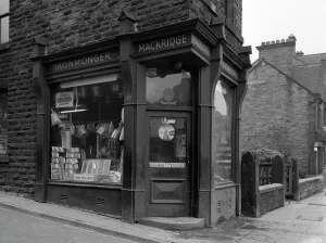 Barnsley Gallery: Mackridges ironmongers shop, Wombwell, South Yorkshire, 1962. Artist: Michael Walters