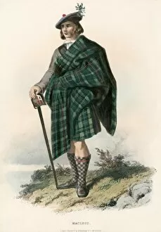 Belted Plaid Gallery: Macleod, from The Clans of the Scottish Highlands, pub. 1845 (colour lithograph)