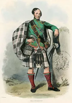 Dirk Prints: Macpherson, from The Clans of the Scottish Highlands, pub. 1845 (colour lithograph)