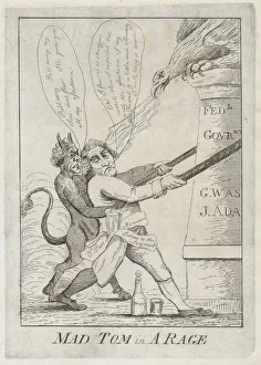 President Jefferson Prints: Mad Tom in a Rage, 1801. 1801. Creator: Anon