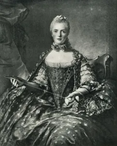 Nattier Prints: Madame Adelaide tatting, 1756, (1903). Creator: Unknown