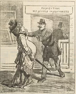 Cham Am And Xe9 Gallery: Madame, it is not advisable to enter!. Le Charivari, April 16, 1877, 1877