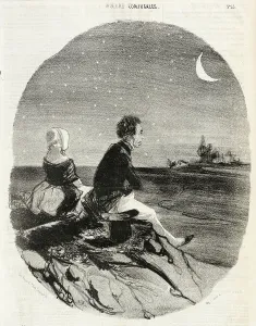 Crescent Moon Prints: Madame Anastasie Boujot est de première force... 1842. Creator: Honore Daumier
