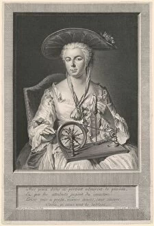 Madame Arlon Spinning Silk, 1739. Creator: Jean Joseph Balechou