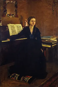 Play Music Prints: Madame Camus at the Piano, 1869. Creator: Degas, Edgar (1834-1917)