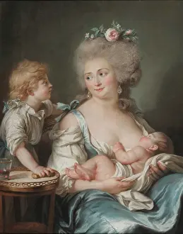 Tenderness Prints: Madame Charles Mitoire, nee Christine-Genevieve Bron (1760-1842) and her children