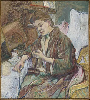 Toilet Table Prints: Madame Favre at her toilet, 1891. Artist: Toulouse-Lautrec, Henri, de (1864-1901)