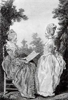 Louis Carrogis Prints: Madame la Comtesse de Boufflers and Therese, mid-1760s