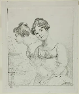 Denon Dominique Vivant Baron Prints: Madame Lavallée and Madame de Valory, 1817. Creator: Vivant Denon