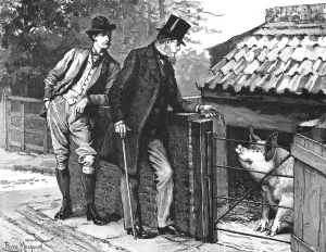 Francis Eleanor Trollope Prints: Madame Leroux'; By Francis Eleanor Trollope; Those are goodish pigs said Lord Grimstock
